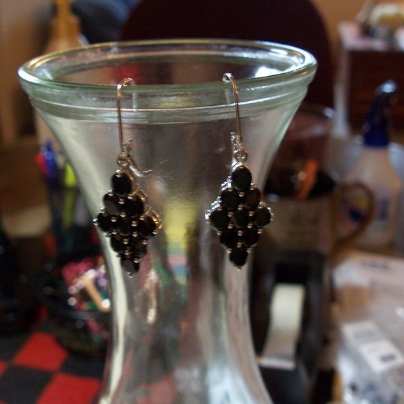 Black Spinel Earrings - Picture 5 of 6